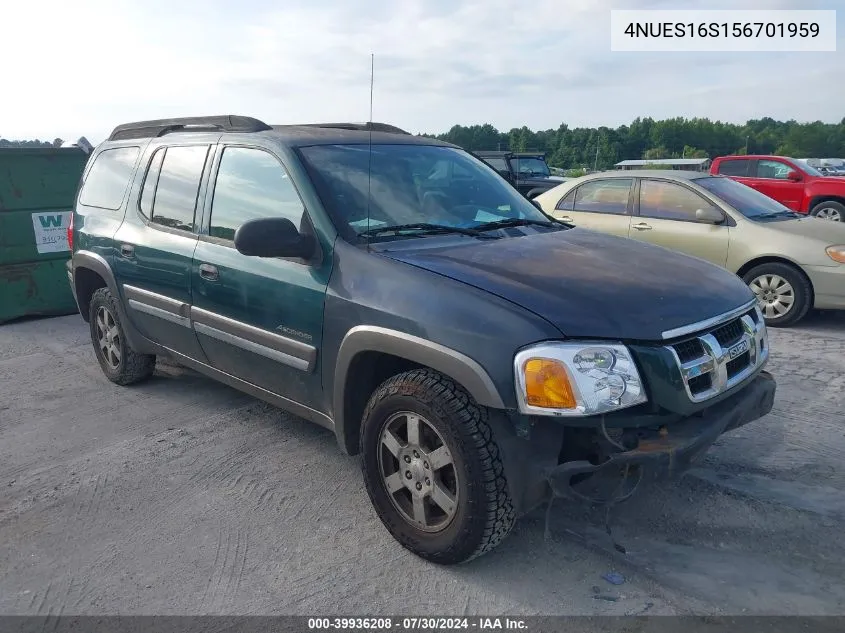 2005 Isuzu Ascender S VIN: 4NUES16S156701959 Lot: 39936208