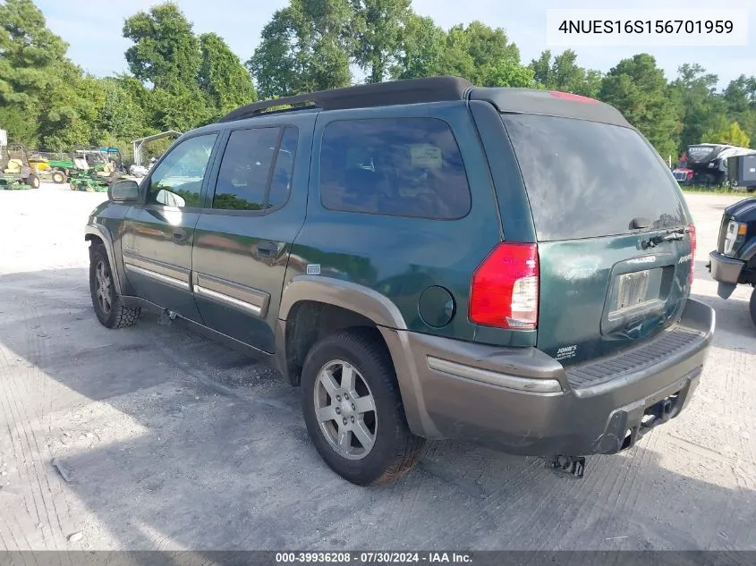 2005 Isuzu Ascender S VIN: 4NUES16S156701959 Lot: 39936208