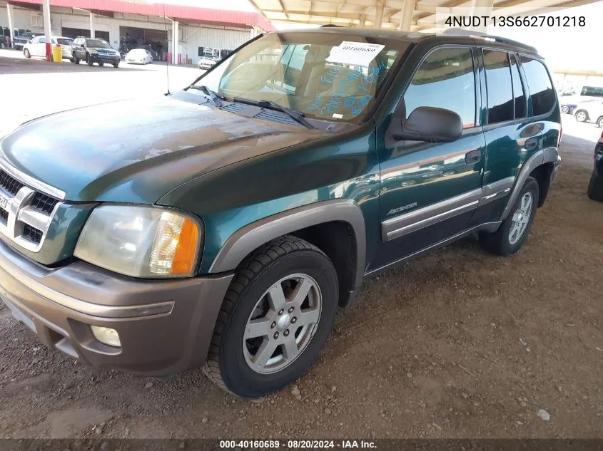 2006 Isuzu Ascender S VIN: 4NUDT13S662701218 Lot: 40160689