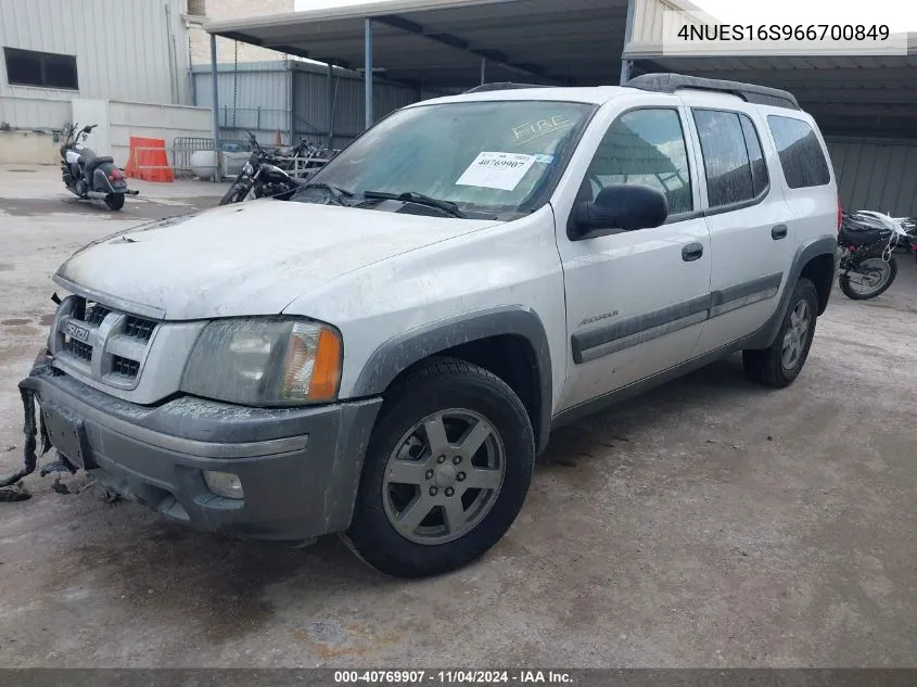 2006 Isuzu Ascender S VIN: 4NUES16S966700849 Lot: 40769907