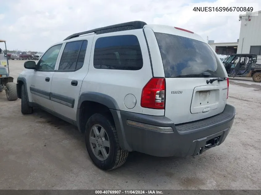 2006 Isuzu Ascender S VIN: 4NUES16S966700849 Lot: 40769907