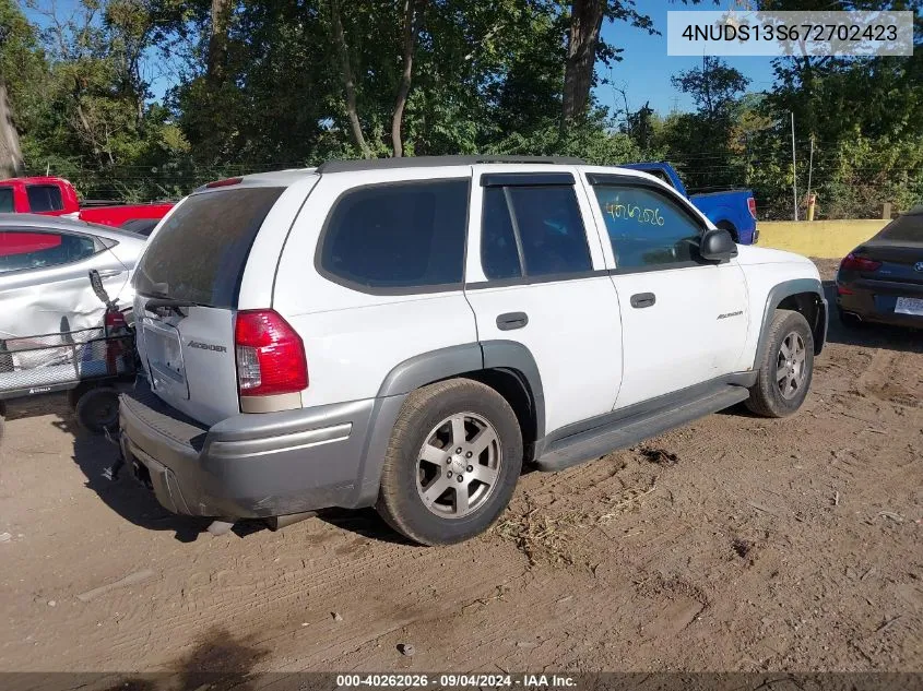 2007 Isuzu Ascender S/Ls/Limited VIN: 4NUDS13S672702423 Lot: 40262026