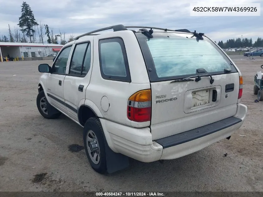 1998 Isuzu Rodeo Ls/S VIN: 4S2CK58W7W4369926 Lot: 40584247