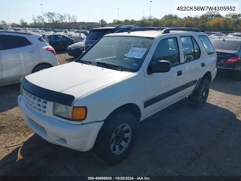 1998 Isuzu Rodeo Ls/S VIN: 4S2CK58W7W4305952 Lot: 40699938