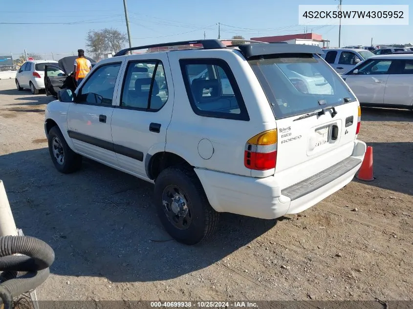 1998 Isuzu Rodeo Ls/S VIN: 4S2CK58W7W4305952 Lot: 40699938