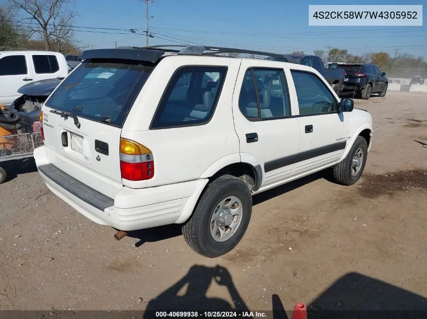 1998 Isuzu Rodeo Ls/S VIN: 4S2CK58W7W4305952 Lot: 40699938