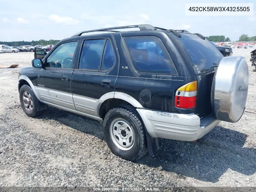 1999 Isuzu Rodeo Ls/Lse/S 3.2L VIN: 4S2CK58W3X4325505 Lot: 39987896