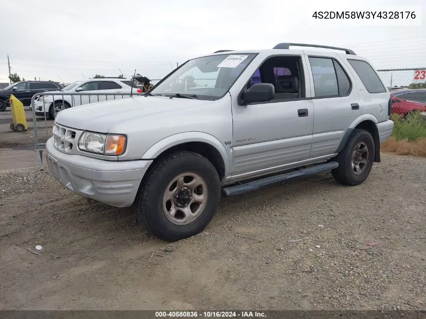 2000 Isuzu Rodeo Ls/Lse/S VIN: 4S2DM58W3Y4328176 Lot: 40580836