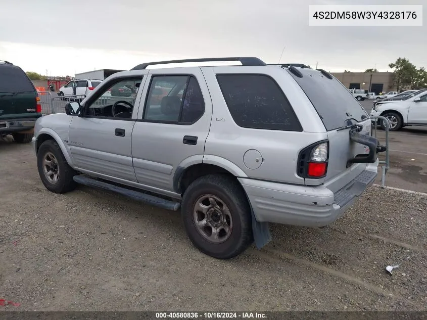 2000 Isuzu Rodeo Ls/Lse/S VIN: 4S2DM58W3Y4328176 Lot: 40580836