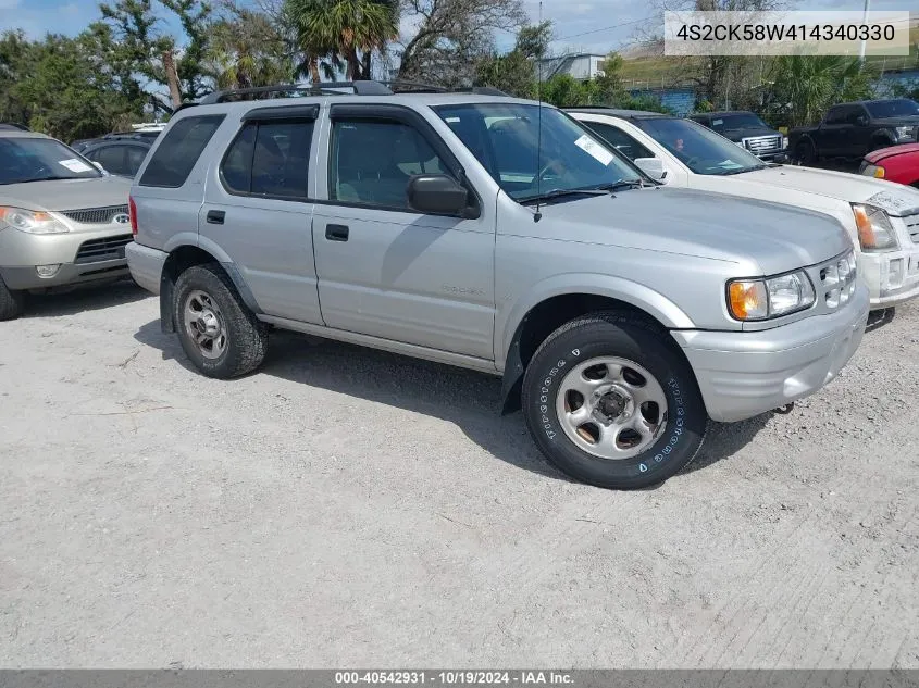 4S2CK58W414340330 2001 Isuzu Rodeo Ls 3.2L V6/Lse 3.2L V6/S 3.2L V6