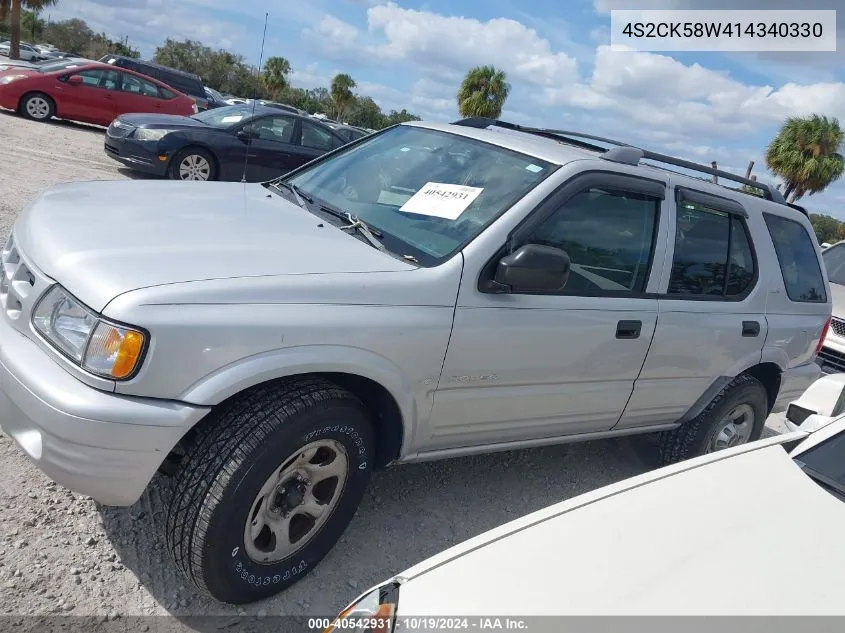 2001 Isuzu Rodeo Ls 3.2L V6/Lse 3.2L V6/S 3.2L V6 VIN: 4S2CK58W414340330 Lot: 40542931