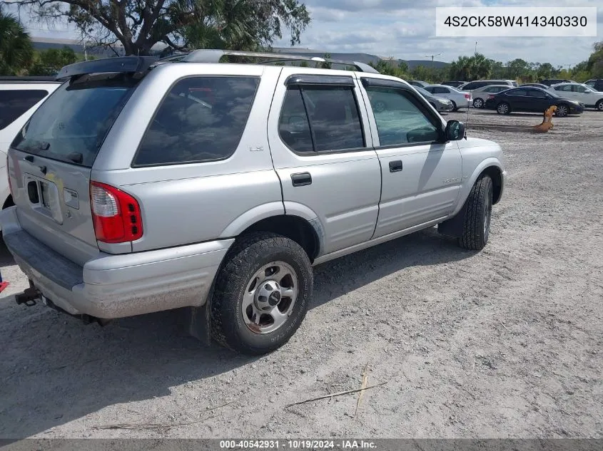 4S2CK58W414340330 2001 Isuzu Rodeo Ls 3.2L V6/Lse 3.2L V6/S 3.2L V6