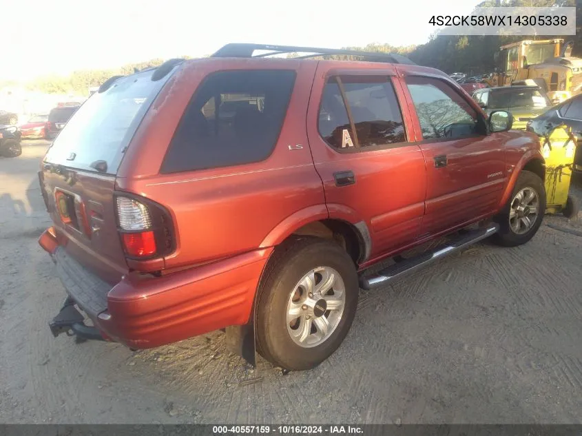 2001 Isuzu Rodeo Ls 3.2L V6/Lse 3.2L V6/S 3.2L V6 VIN: 4S2CK58WX14305338 Lot: 40557159