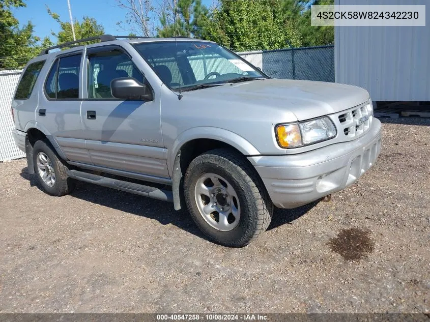 4S2CK58W824342230 2002 Isuzu Rodeo Ls 3.2L V6/Lse 3.2L V6/S 3.2L V6