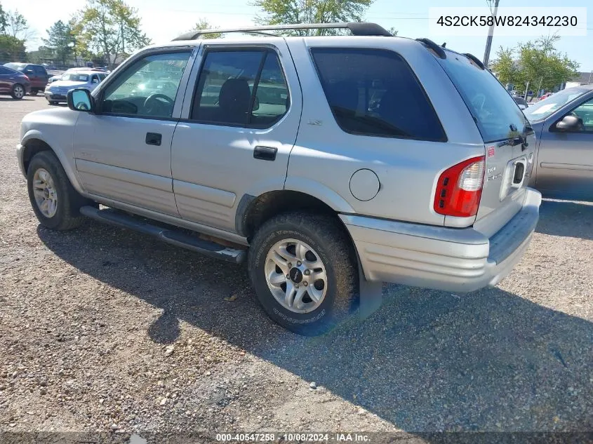 2002 Isuzu Rodeo Ls 3.2L V6/Lse 3.2L V6/S 3.2L V6 VIN: 4S2CK58W824342230 Lot: 40547258