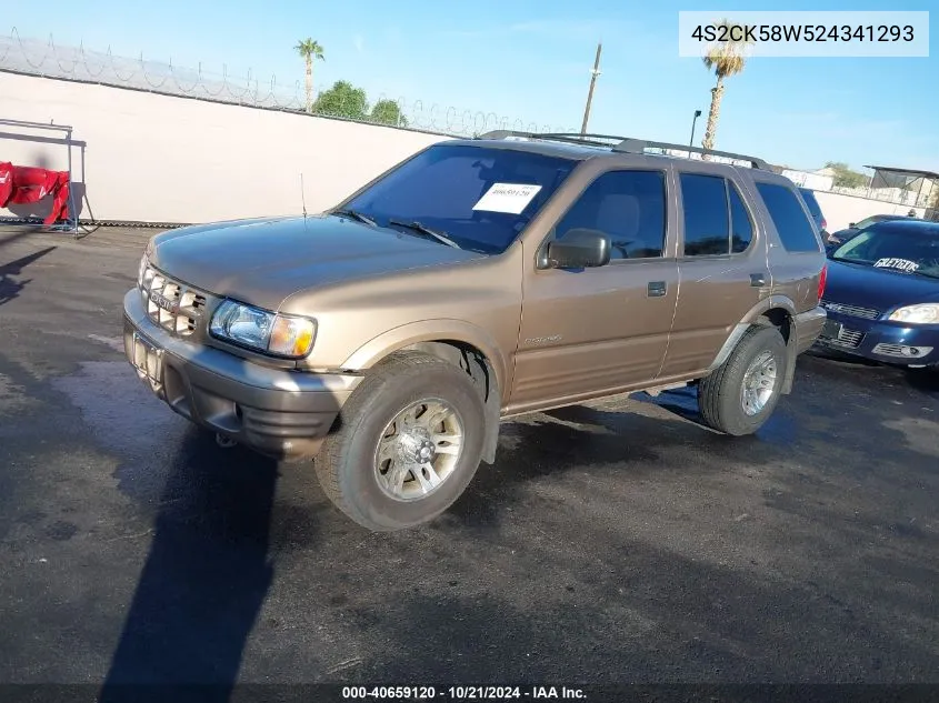 2002 Isuzu Rodeo Ls 3.2L V6/Lse 3.2L V6/S 3.2L V6 VIN: 4S2CK58W524341293 Lot: 40659120