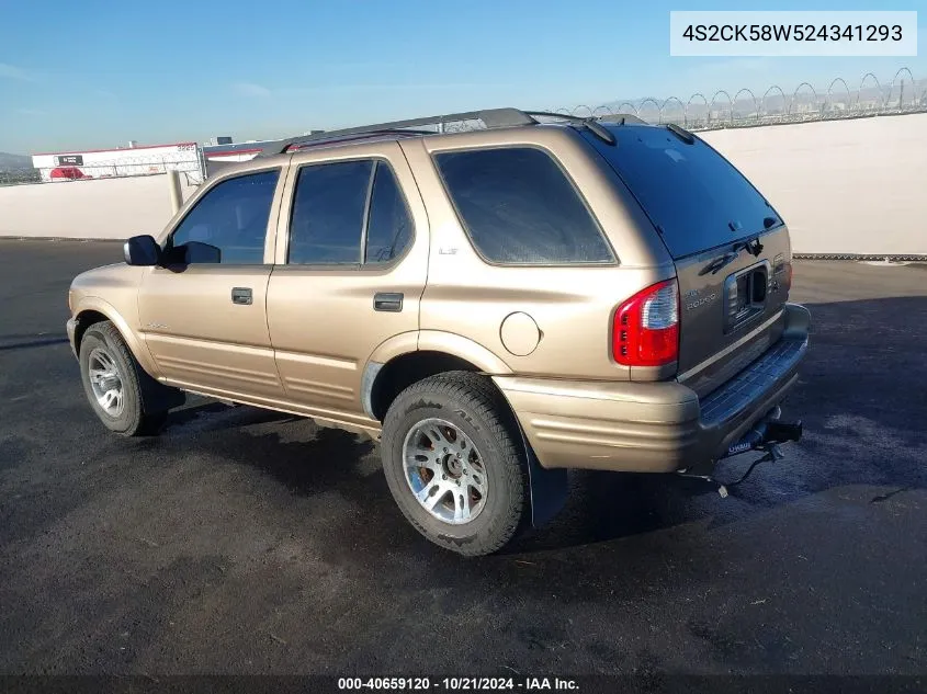 2002 Isuzu Rodeo Ls 3.2L V6/Lse 3.2L V6/S 3.2L V6 VIN: 4S2CK58W524341293 Lot: 40659120