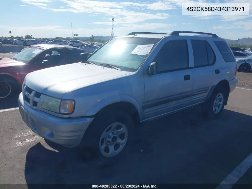 2003 Isuzu Rodeo S 2.2L VIN: 4S2CK58D434313971 Lot: 40205322