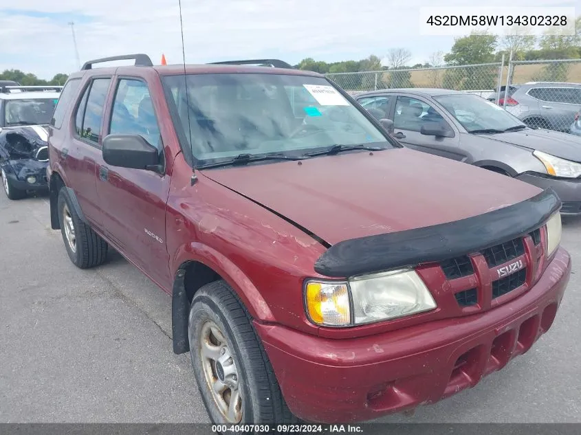 2003 Isuzu Rodeo S VIN: 4S2DM58W134302328 Lot: 40407030