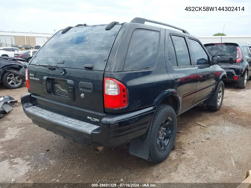 4S2CK58W144302414 2004 Isuzu Rodeo S 3.2L V6