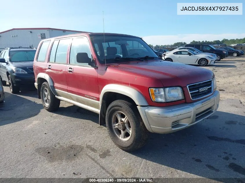 1999 Isuzu Trooper S VIN: JACDJ58X4X7927435 Lot: 40306240