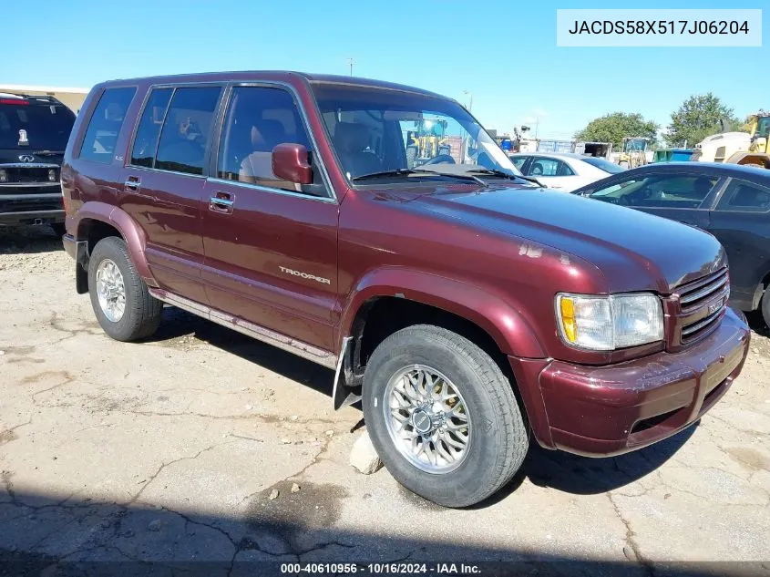 2001 Isuzu Trooper Limited/Ls/S VIN: JACDS58X517J06204 Lot: 40610956