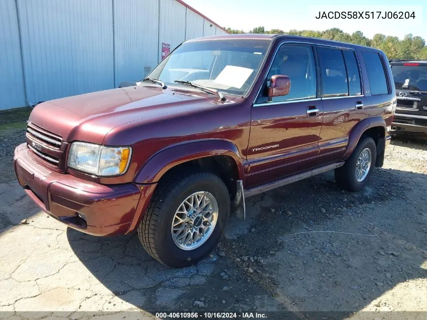 2001 Isuzu Trooper Limited/Ls/S VIN: JACDS58X517J06204 Lot: 40610956