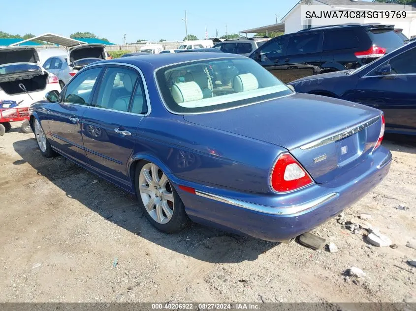 2004 Jaguar Xj Vanden Plas VIN: SAJWA74C84SG19769 Lot: 40206922