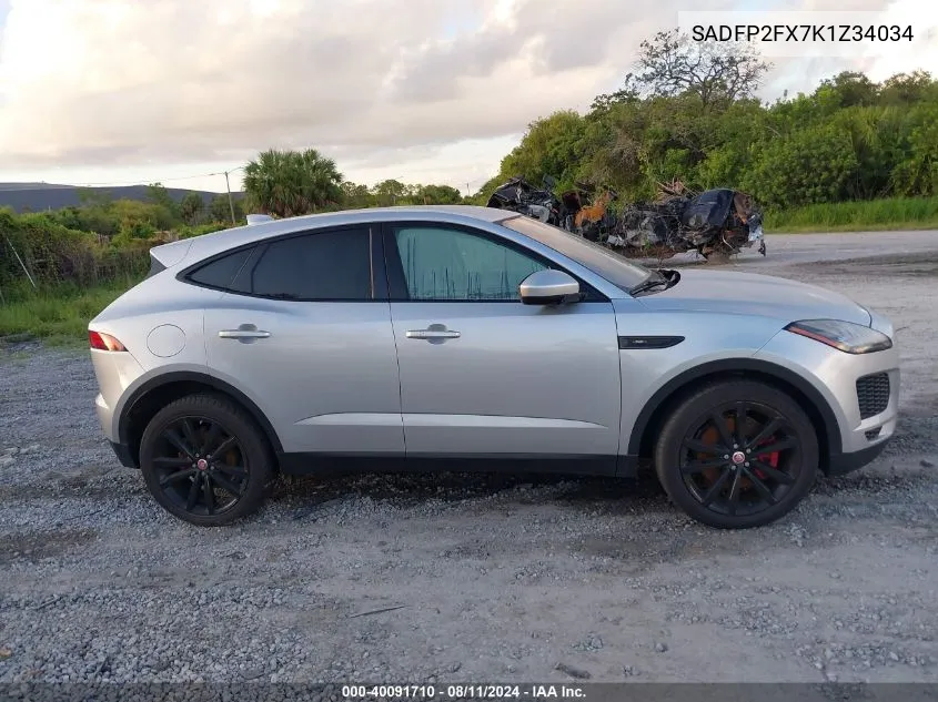 2019 Jaguar E-Pace Se VIN: SADFP2FX7K1Z34034 Lot: 40091710