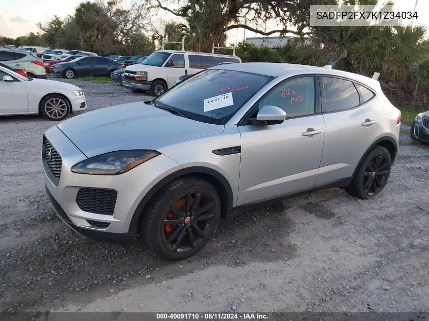 SADFP2FX7K1Z34034 2019 Jaguar E-Pace Se