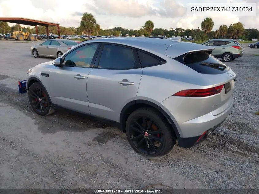 2019 Jaguar E-Pace Se VIN: SADFP2FX7K1Z34034 Lot: 40091710