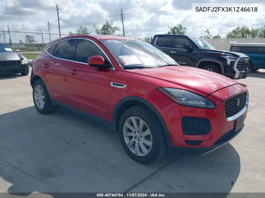 2019 Jaguar E-Pace S VIN: SADFJ2FX3K1Z46618 Lot: 40744784