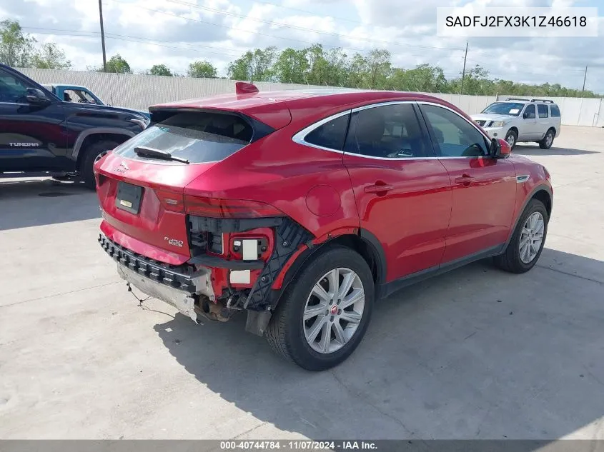 2019 Jaguar E-Pace S VIN: SADFJ2FX3K1Z46618 Lot: 40744784