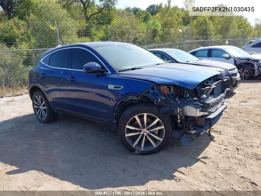 2022 Jaguar E-Pace Se P250 Awd Automatic VIN: SADFP2FX2N1030435 Lot: 40371796