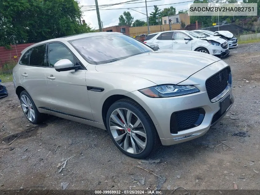 2017 Jaguar F-Pace S VIN: SADCM2BV2HA082751 Lot: 39959932