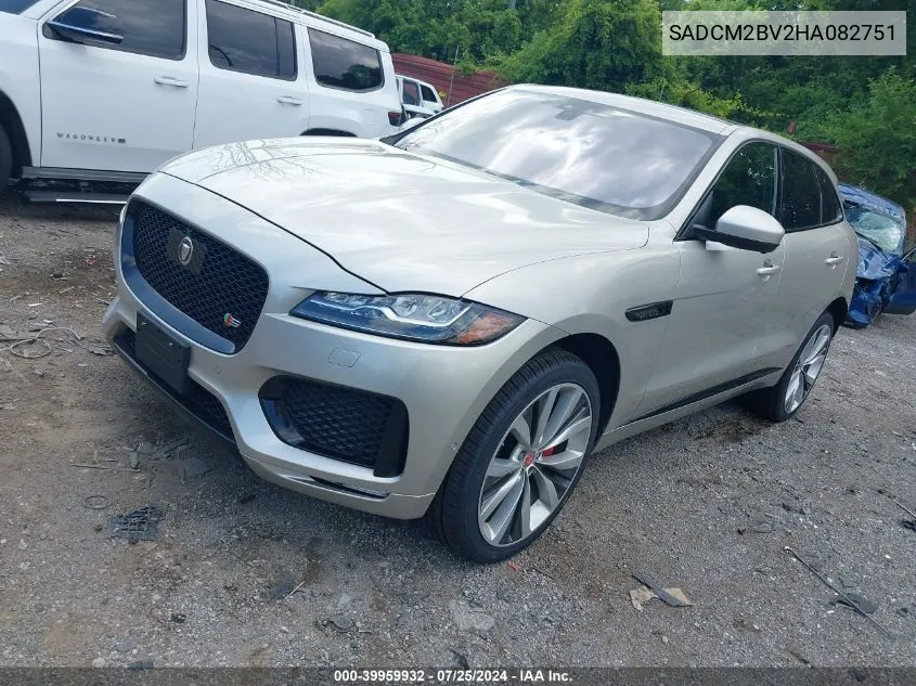 2017 Jaguar F-Pace S VIN: SADCM2BV2HA082751 Lot: 39959932