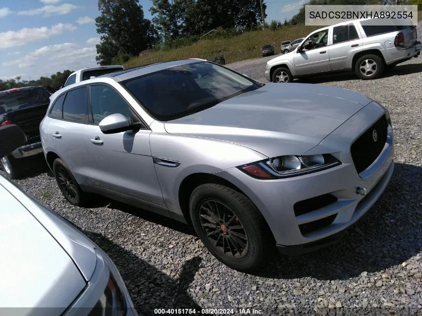 2017 Jaguar F-Pace 20D VIN: SADCS2BNXHA892554 Lot: 40151754