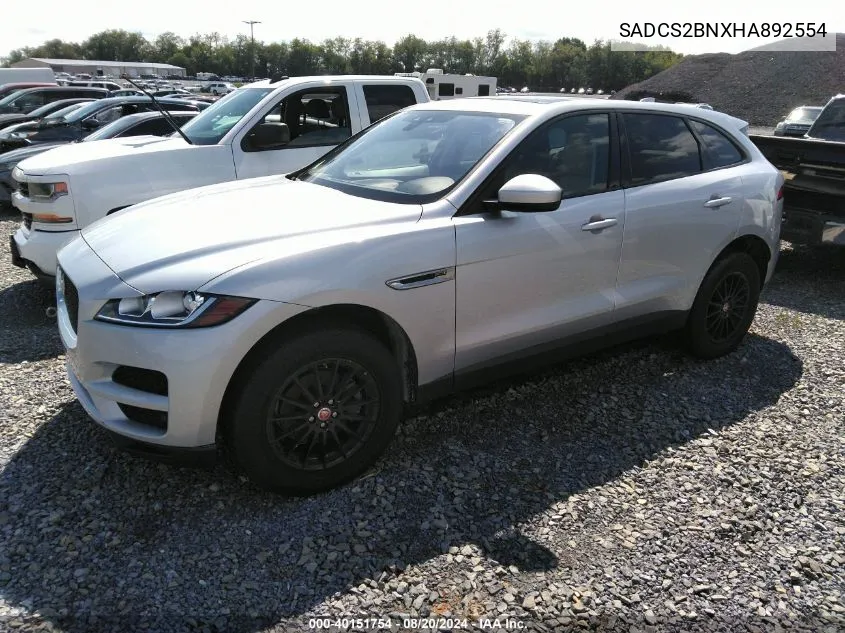 2017 Jaguar F-Pace 20D VIN: SADCS2BNXHA892554 Lot: 40151754