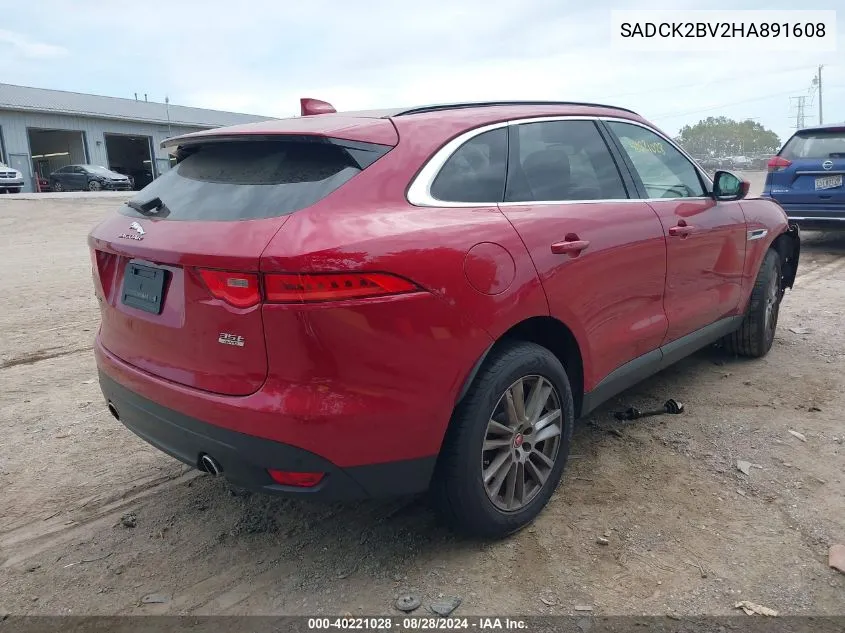 2017 Jaguar F-Pace 35T Prestige VIN: SADCK2BV2HA891608 Lot: 40221028