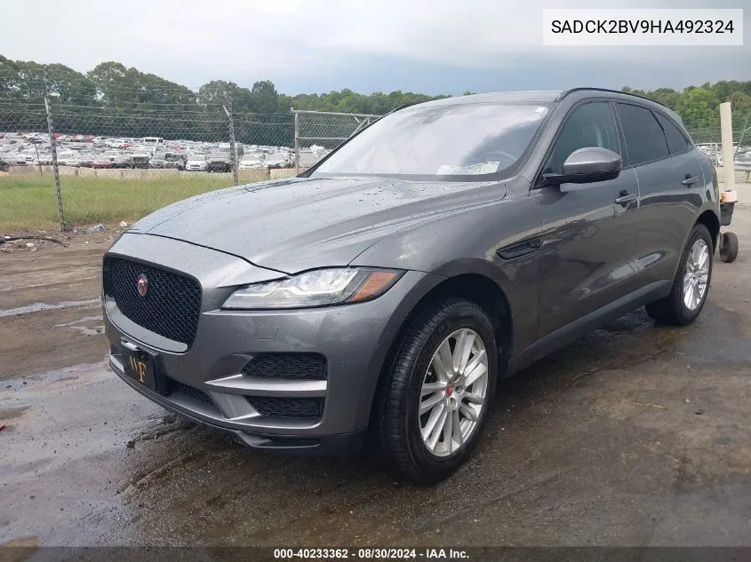 2017 Jaguar F-Pace 35T Prestige VIN: SADCK2BV9HA492324 Lot: 40233362