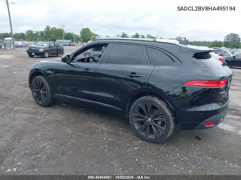 2017 Jaguar F-Pace 35T R-Sport VIN: SADCL2BV8HA495194 Lot: 40484061