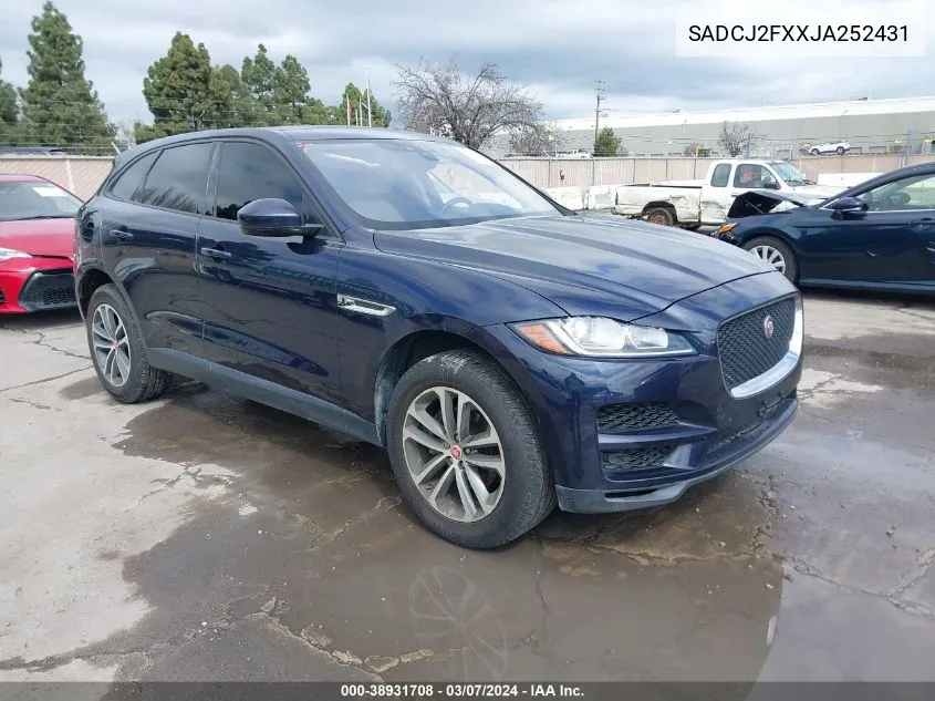 2018 Jaguar F-Pace 25T Premium VIN: SADCJ2FXXJA252431 Lot: 38931708