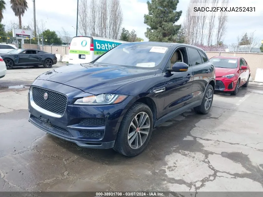 2018 Jaguar F-Pace 25T Premium VIN: SADCJ2FXXJA252431 Lot: 38931708