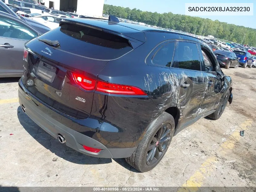 2018 Jaguar F-Pace 30T Prestige VIN: SADCK2GX8JA329230 Lot: 40188956