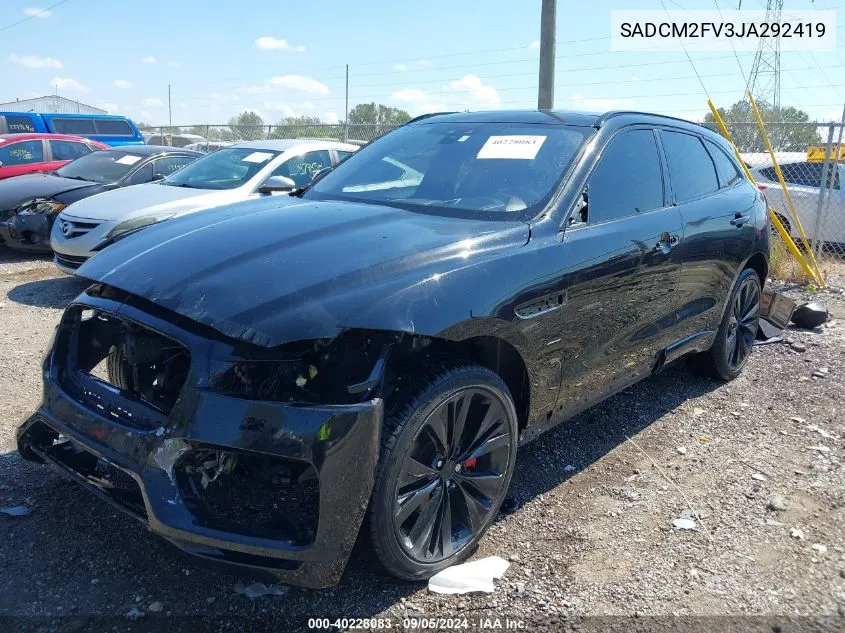 2018 Jaguar F-Pace S VIN: SADCM2FV3JA292419 Lot: 40228083