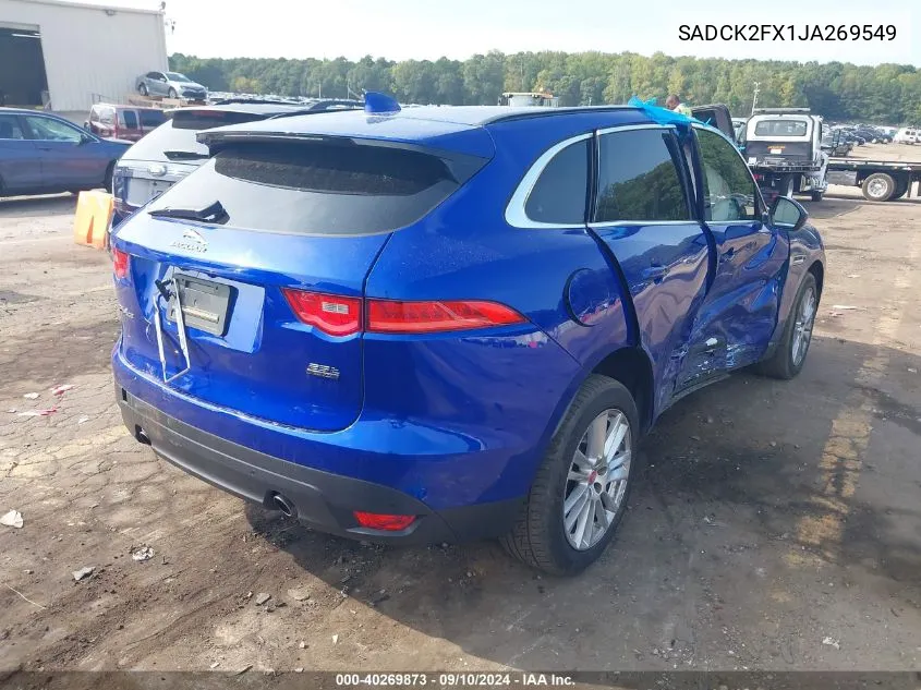 2018 Jaguar F-Pace 25T Prestige VIN: SADCK2FX1JA269549 Lot: 40269873