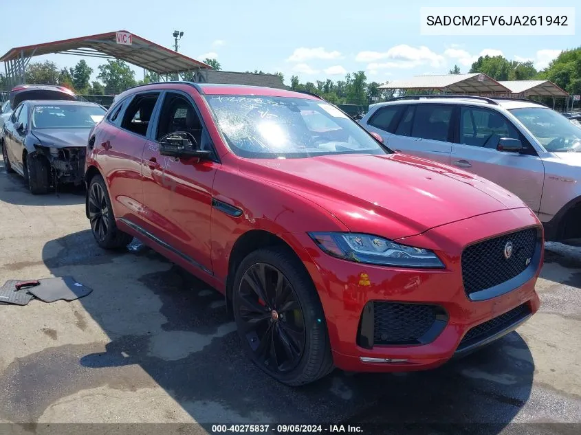 2018 Jaguar F-Pace S VIN: SADCM2FV6JA261942 Lot: 40275837