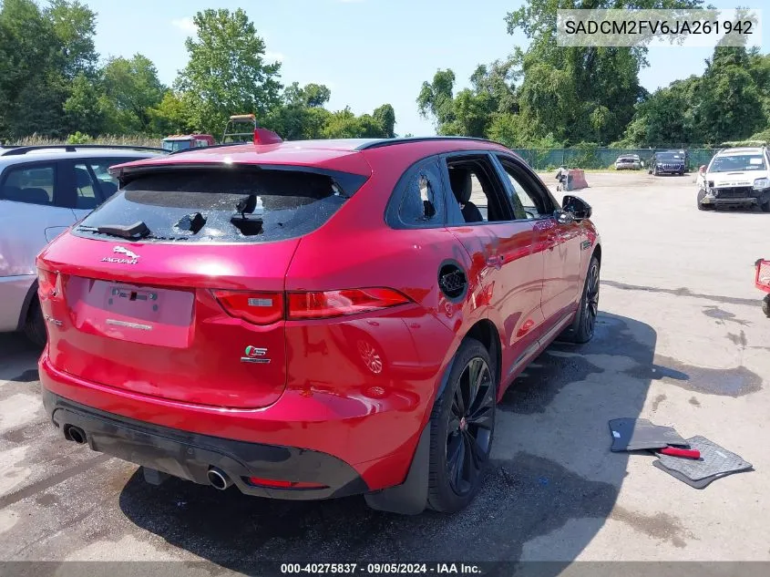 2018 Jaguar F-Pace S VIN: SADCM2FV6JA261942 Lot: 40275837