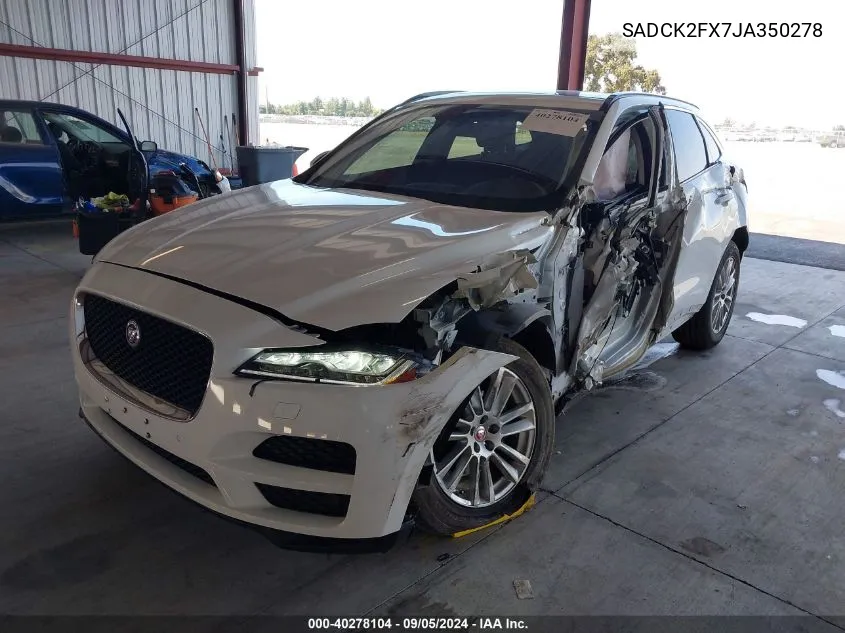 2018 Jaguar F-Pace 25T Prestige VIN: SADCK2FX7JA350278 Lot: 40278104