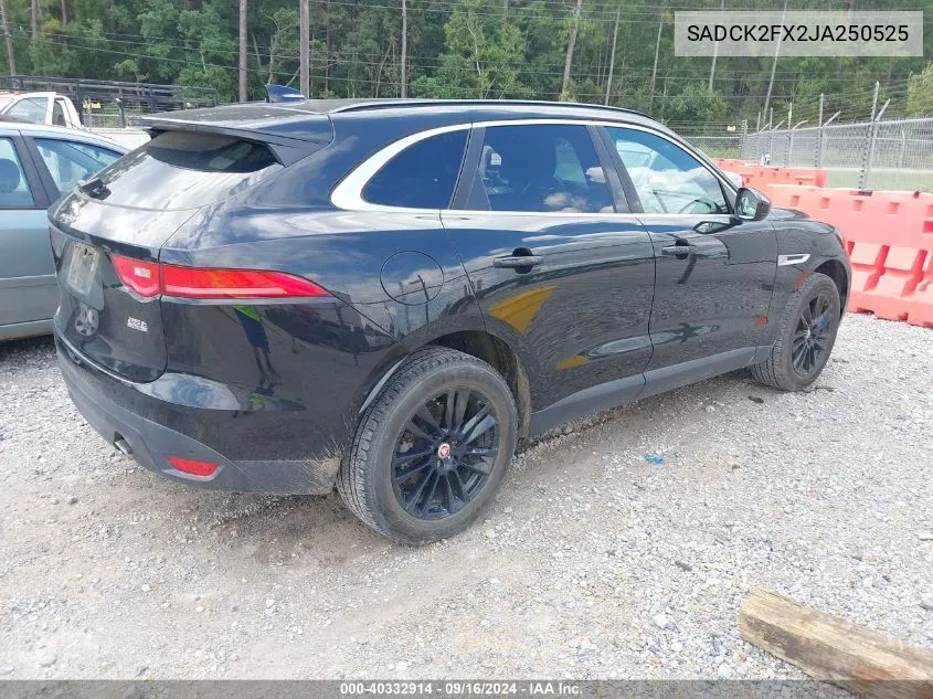 2018 Jaguar F-Pace Prestige VIN: SADCK2FX2JA250525 Lot: 40332914